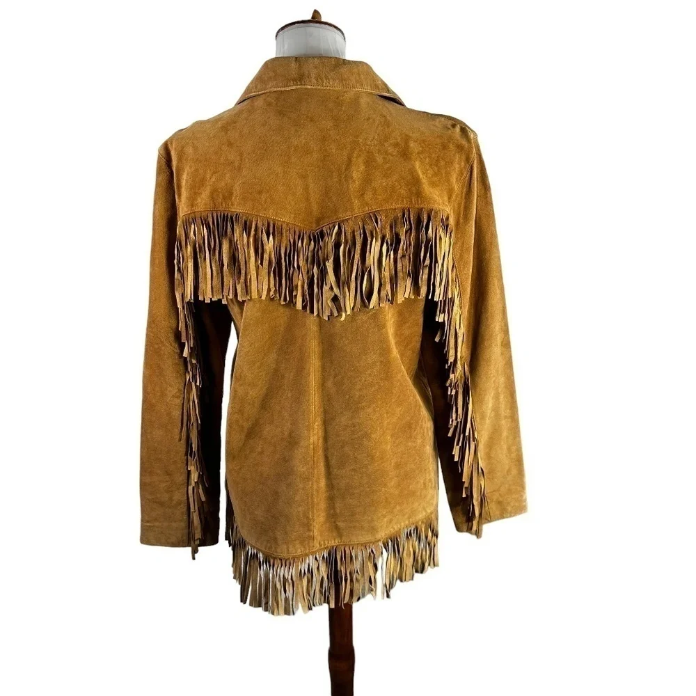 Lonestar Fringe Leather Western Style Jacket SZ L - Picture 5 of 8